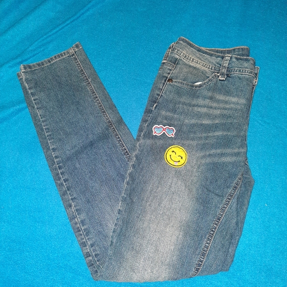 Justice Blue Skinny Jeans with Distressed Details - Picture 1 of 6